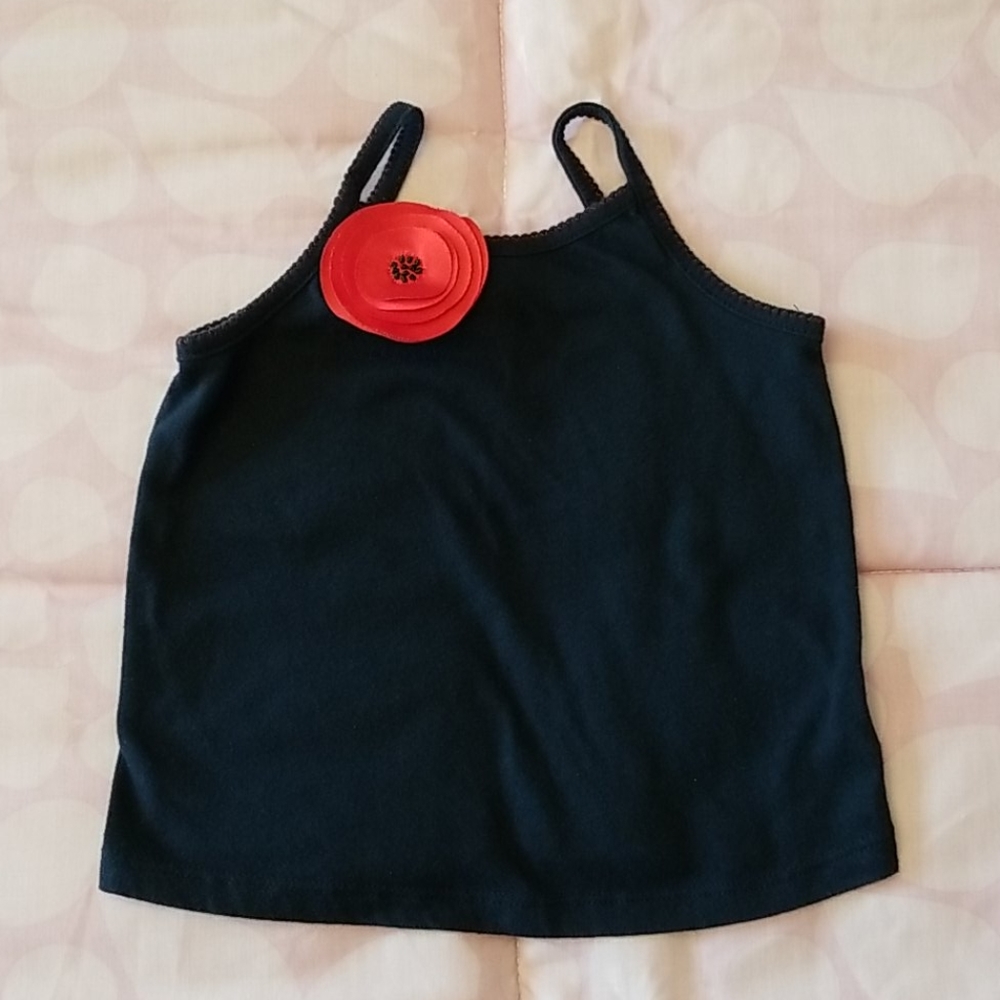 GAP Baby Girl Navy Blue Tank Top with Poppy Flower